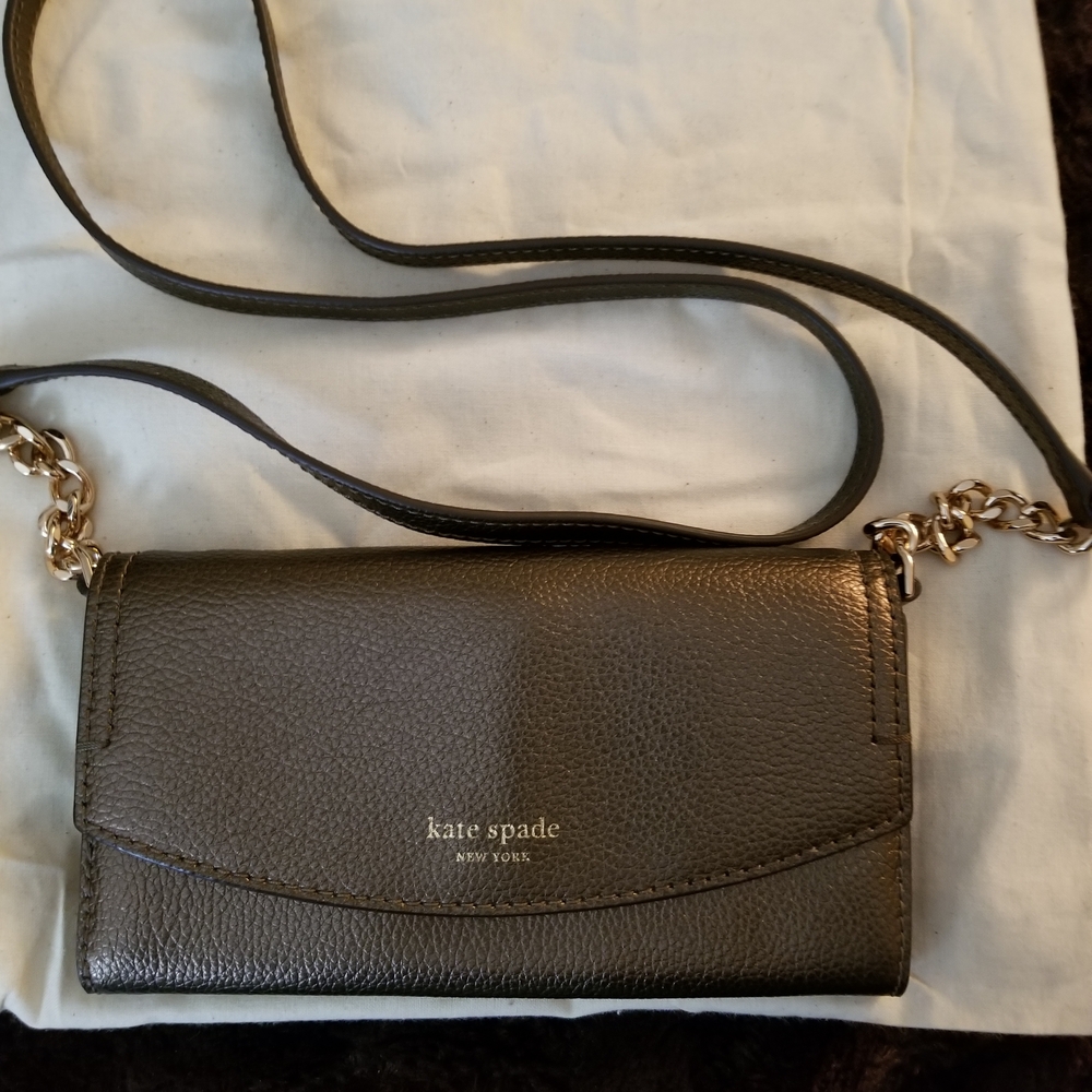 Kate Spade Bronze Leather Crossbody Bag. Like New. I Never used It.